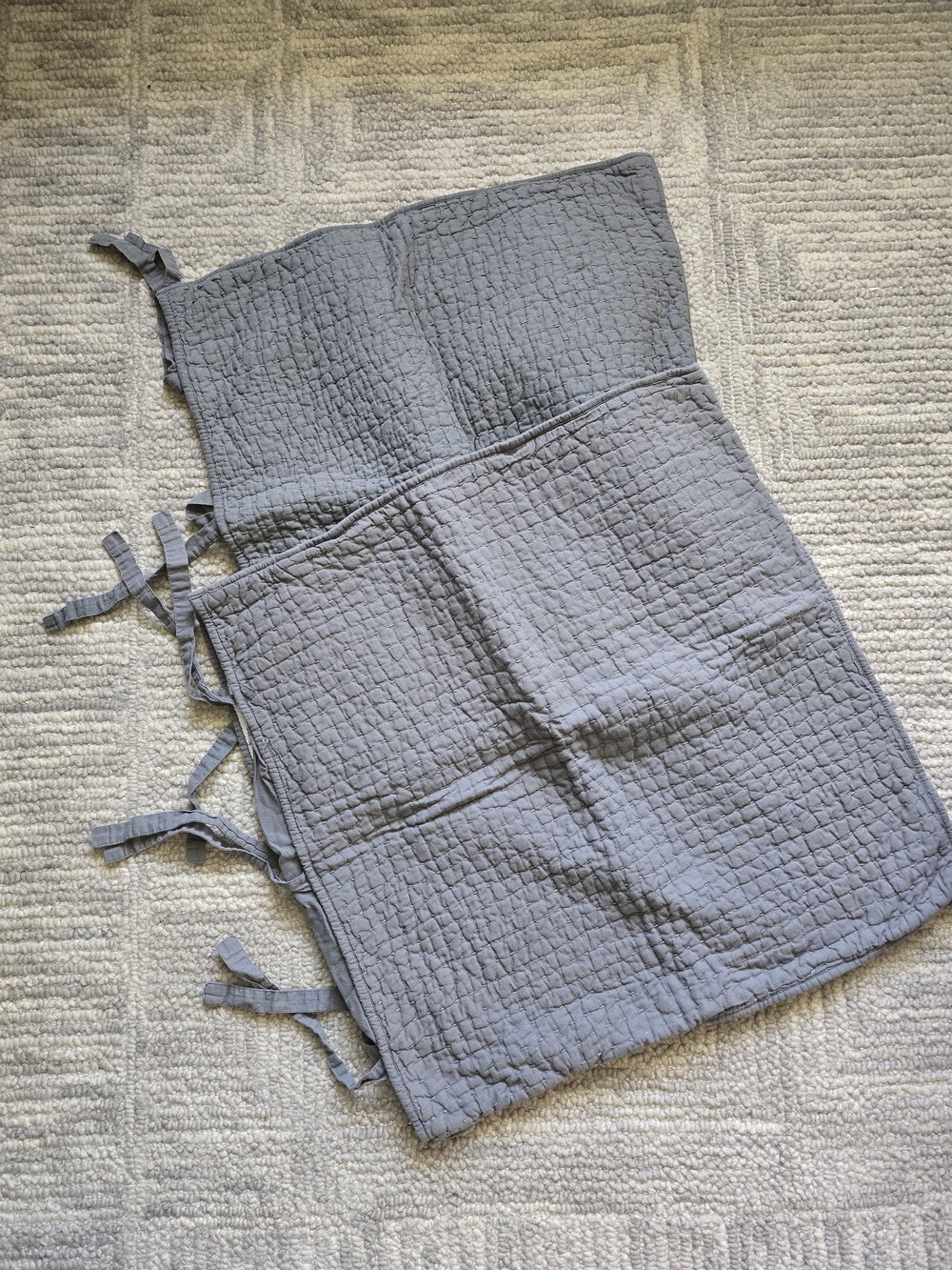 Pottery Barn set of 2 pickstitch cotton euro shams in gray